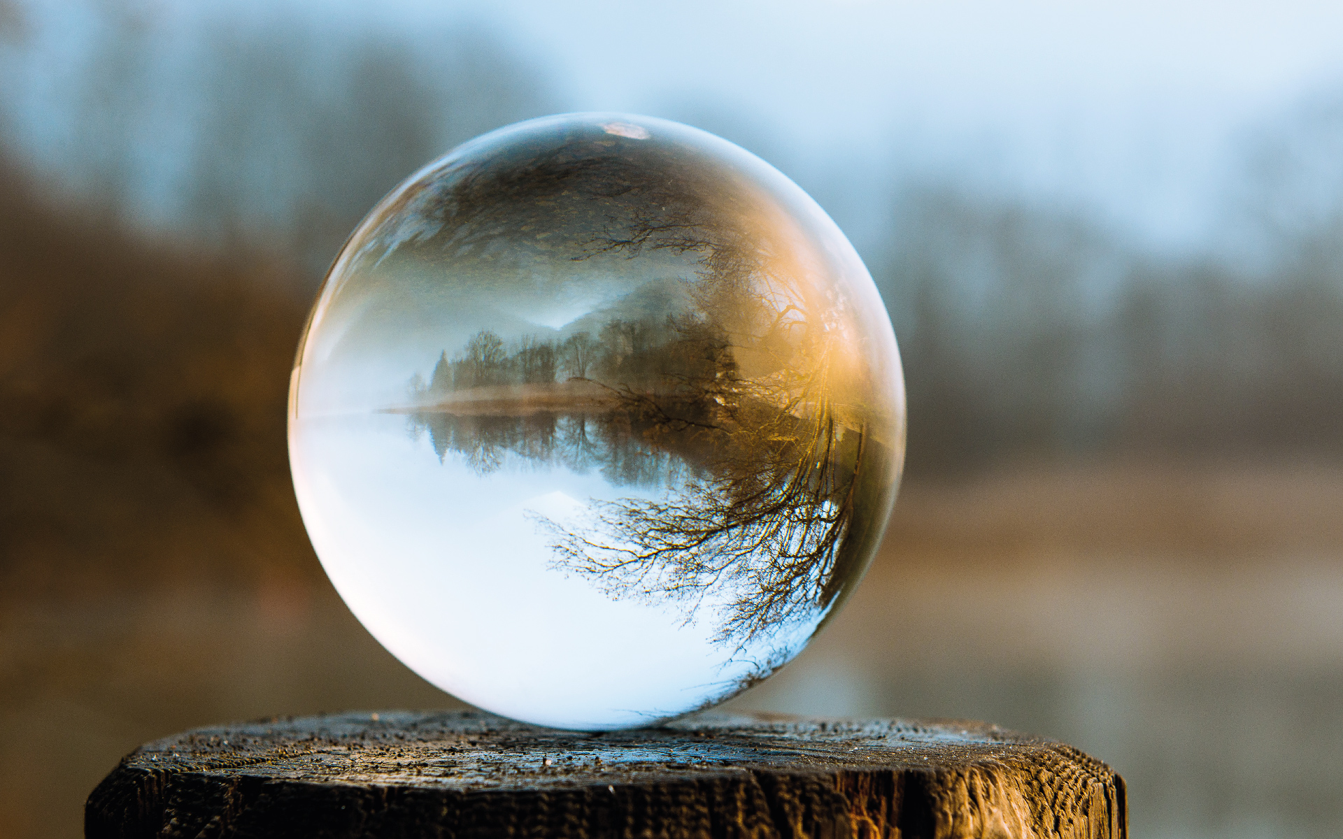 Crystal orb representing reflection