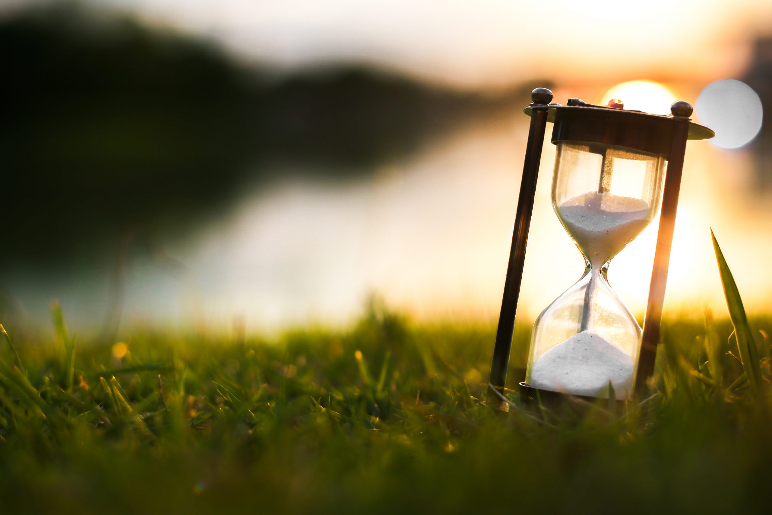 Sand timer representing time for alumni relations